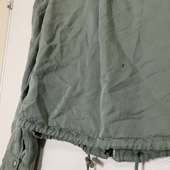 PAIGE army green full zip drawstring jacket size XS - Picture 7 of 7
